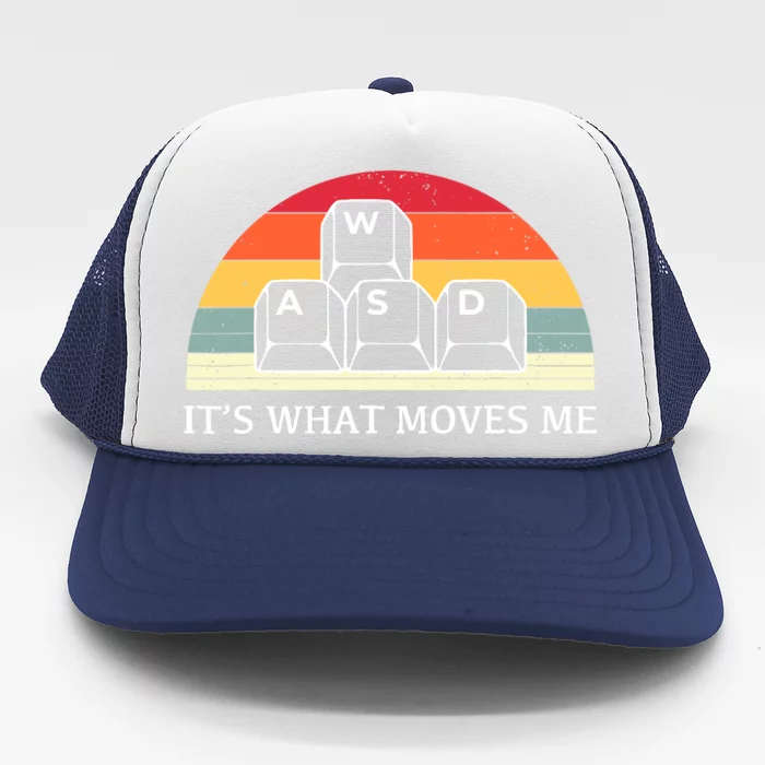 Vintage Wasd ItS What Moves Me Keycaps Computer Video Gamer Trucker Hat