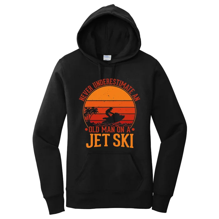 Vintage Water Jet Ski Fun Beach For Retro Jet Ski Women's Pullover Hoodie