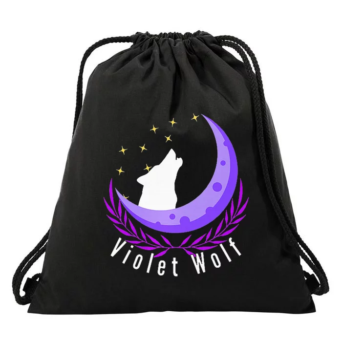 Violet Wolf Jewelry Drawstring Bag