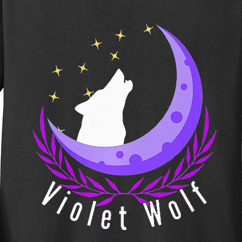 Violet Wolf Jewelry Kids Long Sleeve Shirt