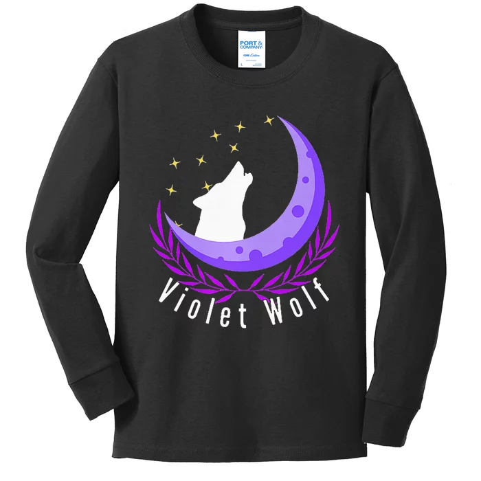 Violet Wolf Jewelry Kids Long Sleeve Shirt