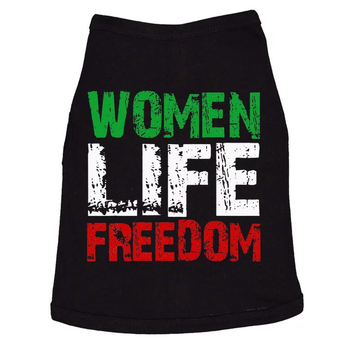 Vintage Woman Life Freedom Distressed Political Free Iran Doggie Tank