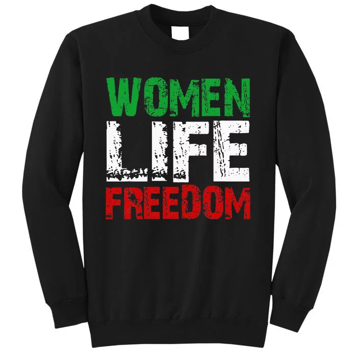 Vintage Woman Life Freedom Distressed Political Free Iran Tall Sweatshirt