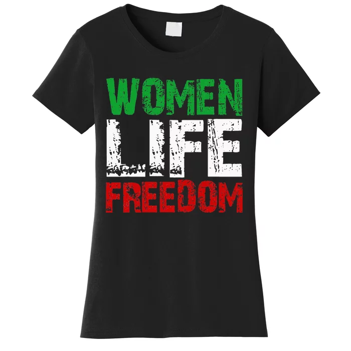 Vintage Woman Life Freedom Distressed Political Free Iran Women's T-Shirt