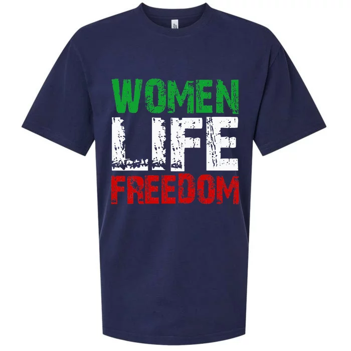 Vintage Woman Life Freedom Distressed Political Free Iran Sueded Cloud Jersey T-Shirt