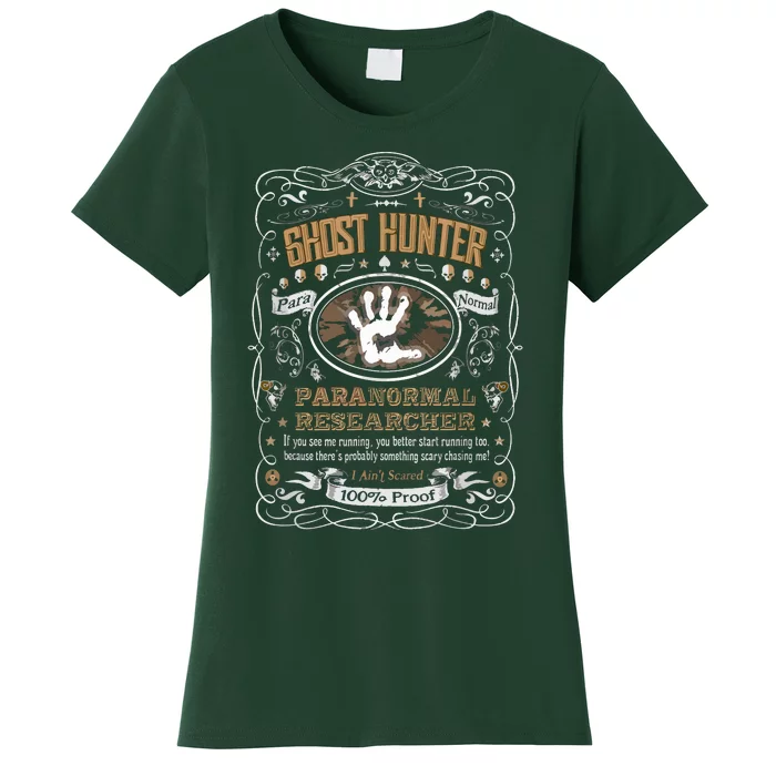 Vintage Whiskey Label Ghost Hunter Women's T-Shirt