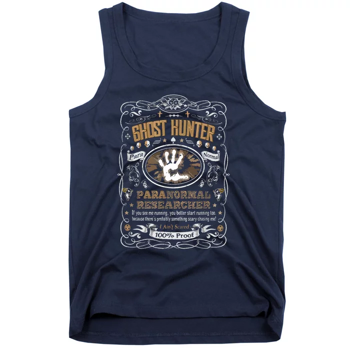 Vintage Whiskey Label Ghost Hunter Tank Top