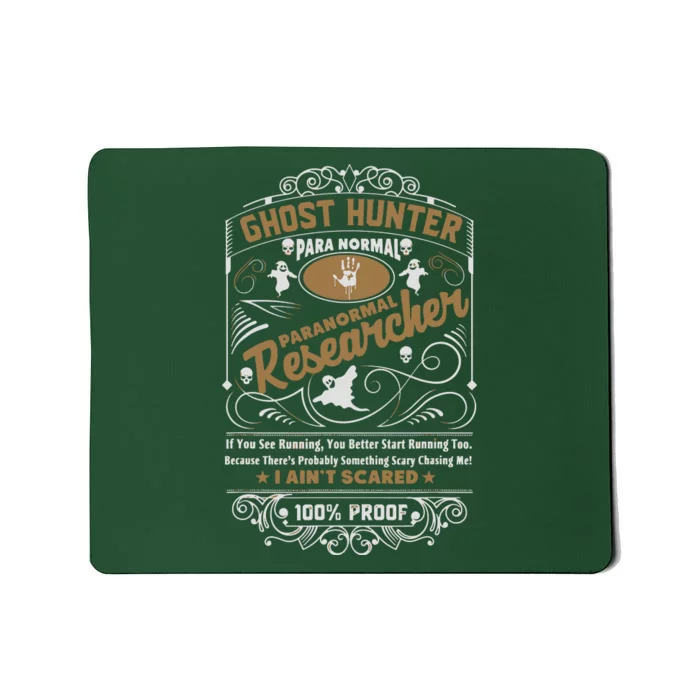 Vintage Whiskey Label Ghost Hunter Mousepad