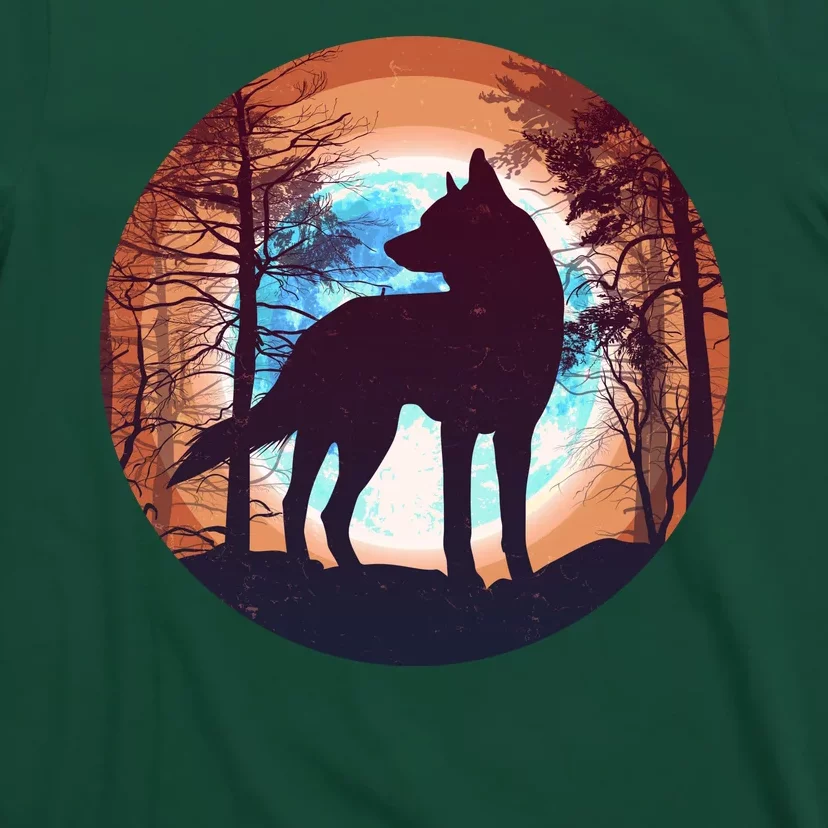 Vintage Wolf Moon Forest T-Shirt