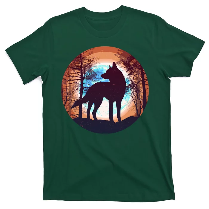 Vintage Wolf Moon Forest T-Shirt