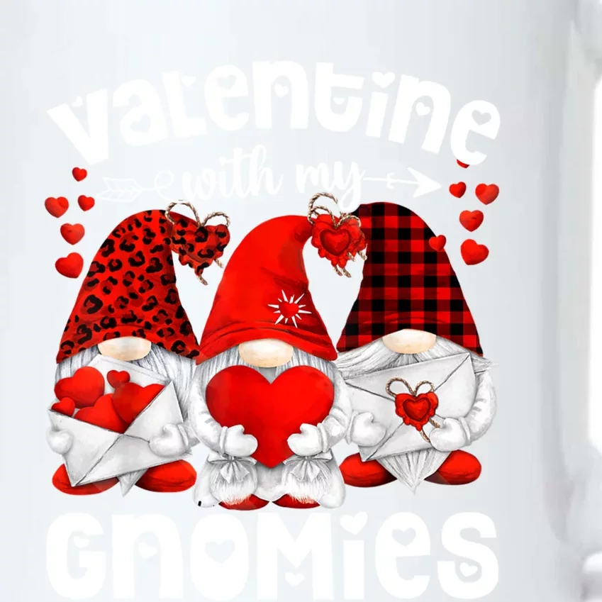 Valentine With My Gnomies Gnomes Red Plaid Valentines Day Gift Black Color Changing Mug