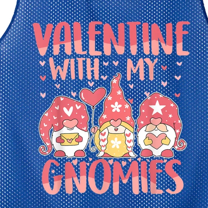 Valentine With My Gnomies Gnomes Valentines Day Funny Gift Mesh Reversible Basketball Jersey Tank