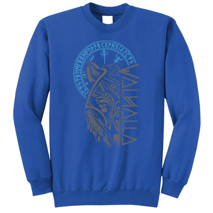 Valhalla Wolf Mask Odin Runes Norse Compass Viking Sweatshirt