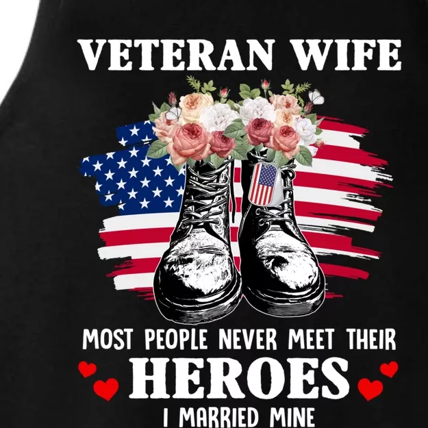 Veteran Wife Most People Never Meet Their Heroes Veteran Day Gift Ladies Tri-Blend Wicking Tank