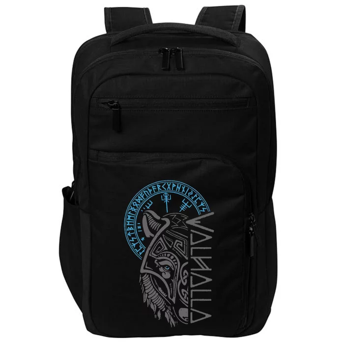 Valhalla Wolf Mask Odin Runes Norse Compass Viking Impact Tech Backpack