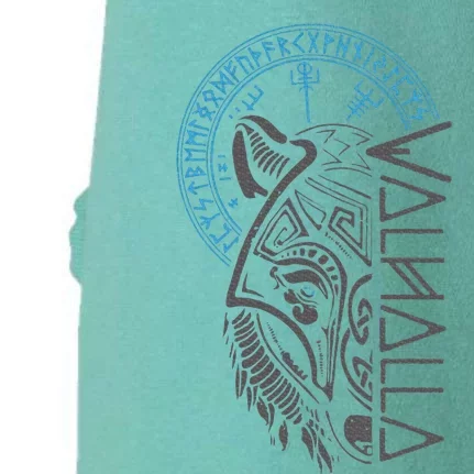 Valhalla Wolf Mask Odin Runes Norse Compass Viking Doggie 3-End Fleece Hoodie