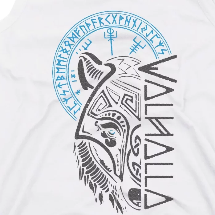 Valhalla Wolf Mask Odin Runes Norse Compass Viking Tank Top