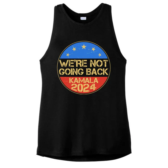 Vintage Were Not Going Back Vote Kamala Harris 2024 Election Ladies Tri-Blend Wicking Tank