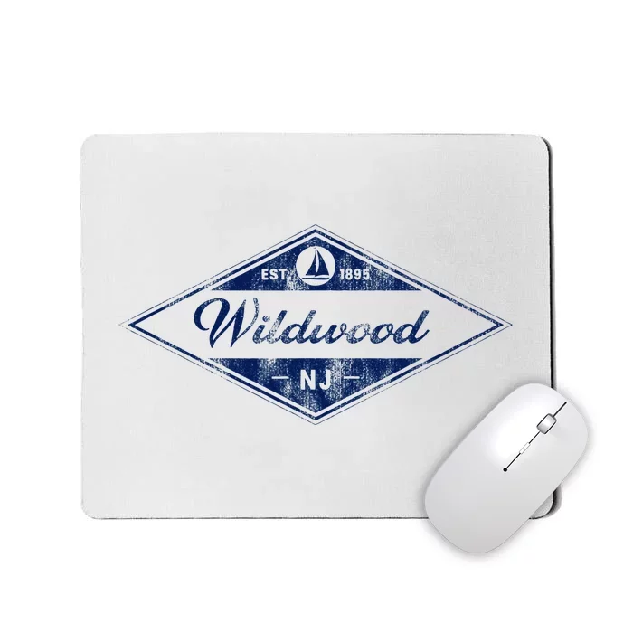 Vintage Wildwood Nj Boating Established 1895 Beach Souvenir Mousepad