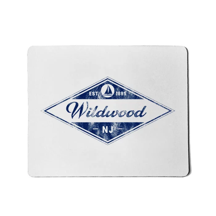 Vintage Wildwood Nj Boating Established 1895 Beach Souvenir Mousepad