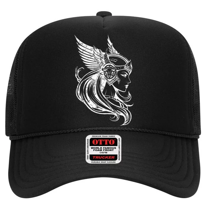 Valkyrie Warrior Norse Shield Maiden Nordic Mythology High Crown Mesh Trucker Hat