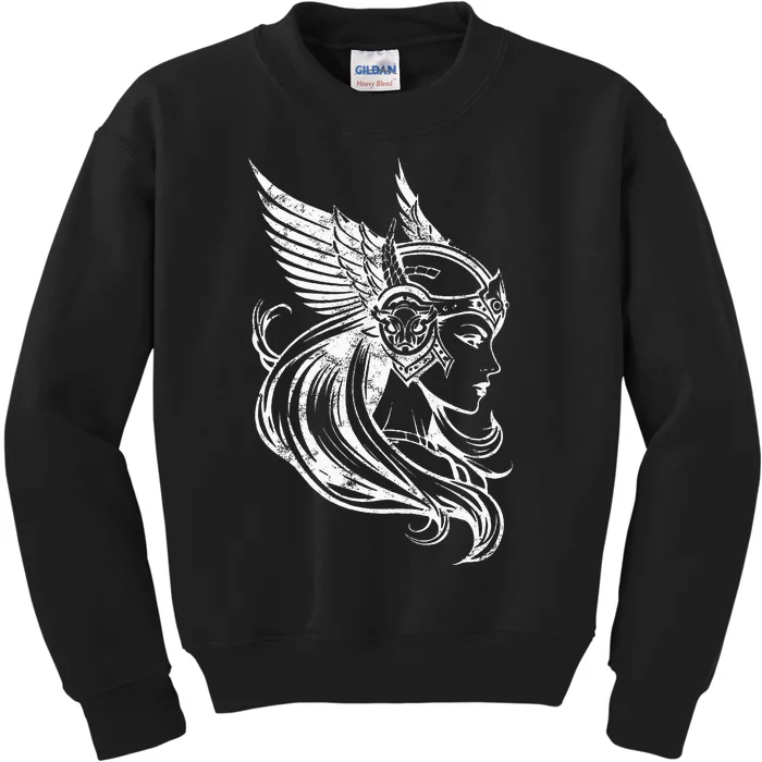 Valkyrie Warrior Norse Shield Maiden Nordic Mythology Kids Sweatshirt