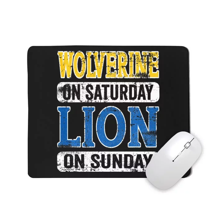 Vintage Wolverine On Saturday Lion On Sunday Mousepad