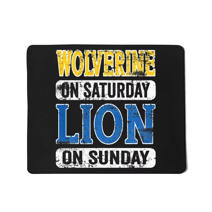 Vintage Wolverine On Saturday Lion On Sunday Mousepad