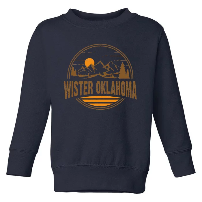 Vintage Wister Oklahoma Mountain Hiking Souvenir Print Toddler Sweatshirt