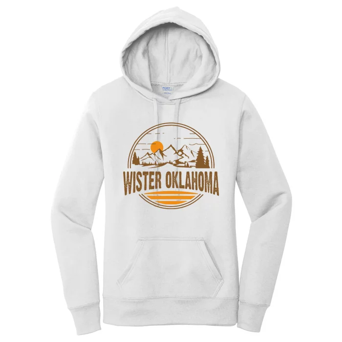 Vintage Wister Oklahoma Mountain Hiking Souvenir Print Women's Pullover Hoodie