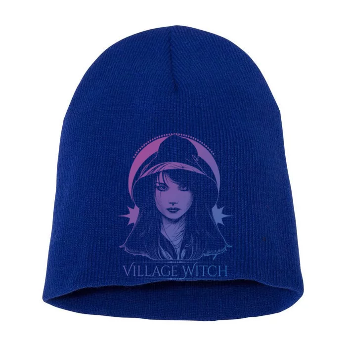 Village Witch Occult Wicca Witchcraft Gift Short Acrylic Beanie