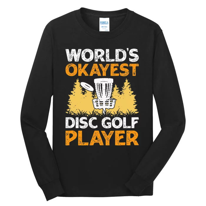 vintage World's Okayest Disc Golf Player Tall Long Sleeve T-Shirt