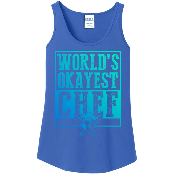 Vintage Worlds Okayest Chef Gift Cooking Gift Great Gift Ladies Essential Tank