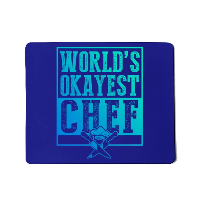 Vintage Worlds Okayest Chef Gift Cooking Gift Great Gift Mousepad