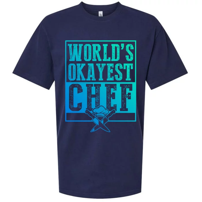 Vintage Worlds Okayest Chef Gift Cooking Gift Great Gift Sueded Cloud Jersey T-Shirt