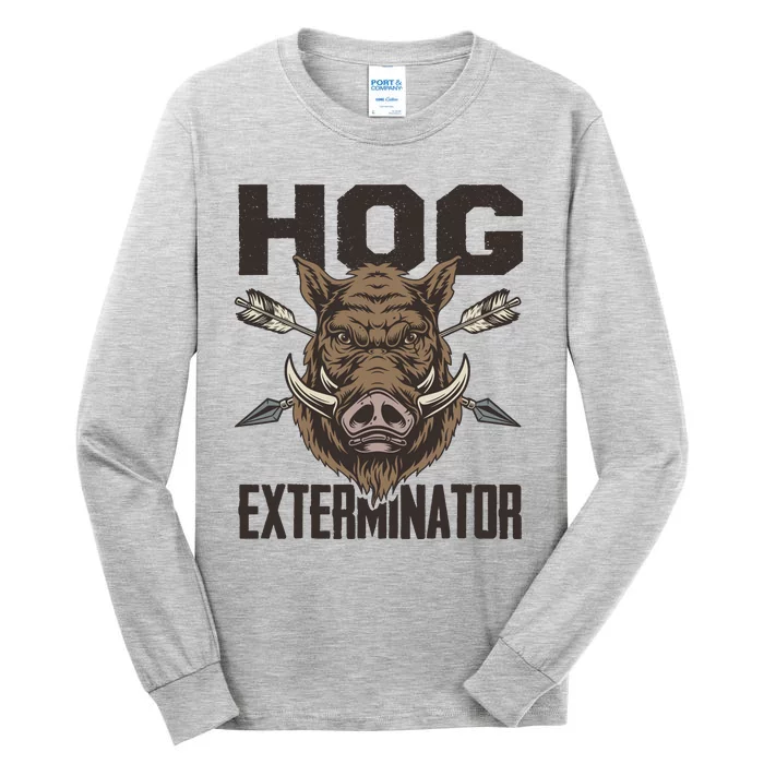 Vintage Wild Pig Hunt Hunting Hog Exterminator Boar Hunter Tall Long Sleeve T-Shirt