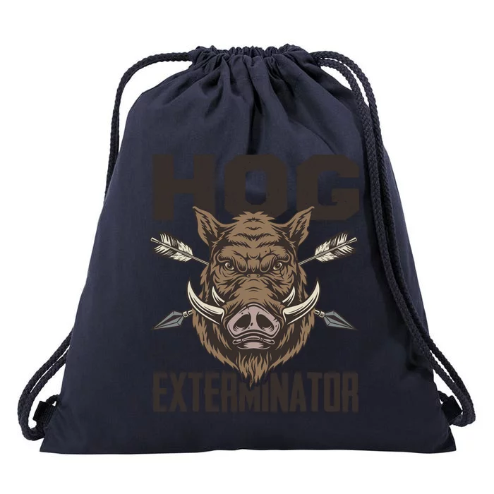 Vintage Wild Pig Hunt Hunting Hog Exterminator Boar Hunter Drawstring Bag