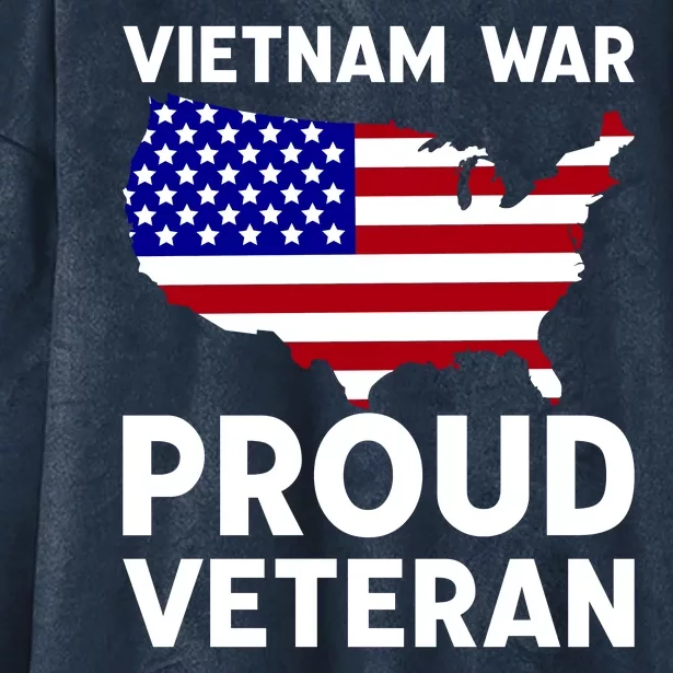 Vietnam War Proud Veteran Hooded Wearable Blanket