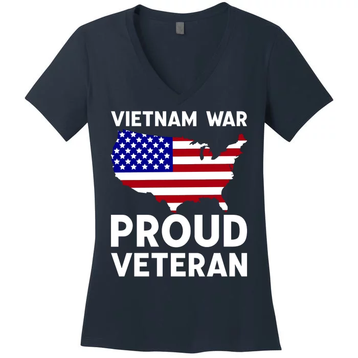 Vietnam War Proud Veteran Women's V-Neck T-Shirt