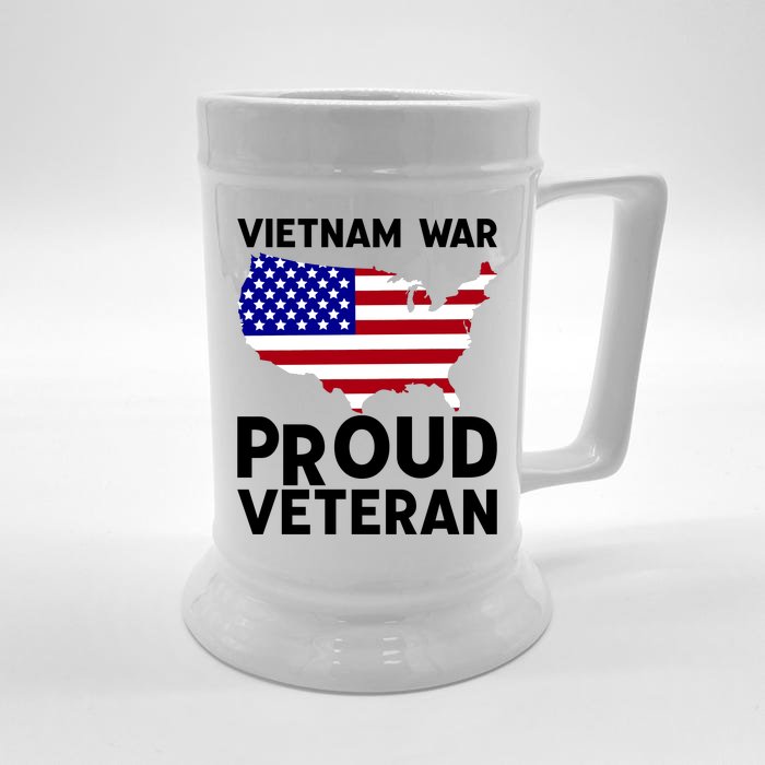 Vietnam War Proud Veteran Front & Back Beer Stein