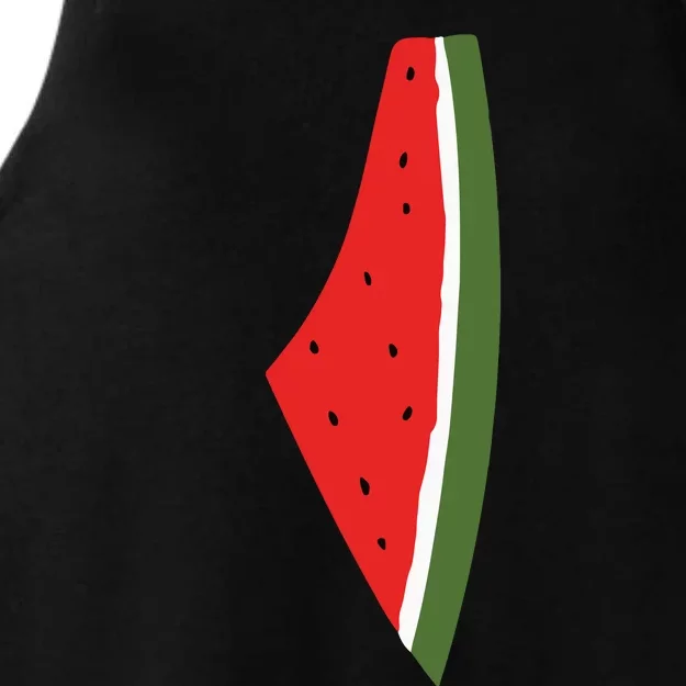 Violet Wear Palestine Watermelon Ladies Tri-Blend Wicking Tank