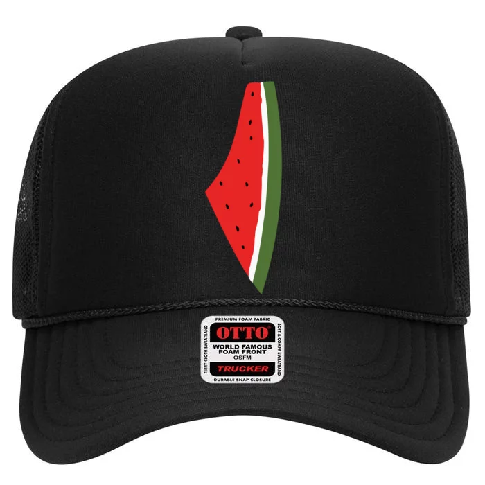 Violet Wear Palestine Watermelon High Crown Mesh Trucker Hat