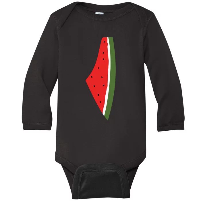 Violet Wear Palestine Watermelon Baby Long Sleeve Bodysuit