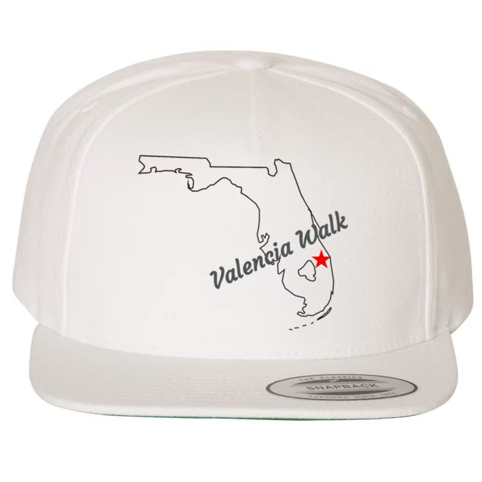 Valencia Walk Port St Lucie Florida Wool Snapback Cap