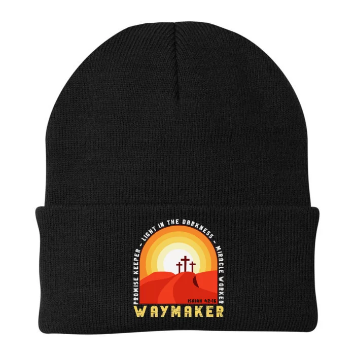 Vintage Waymaker Promise Keeper Miracle Worker Christian Knit Cap Winter Beanie