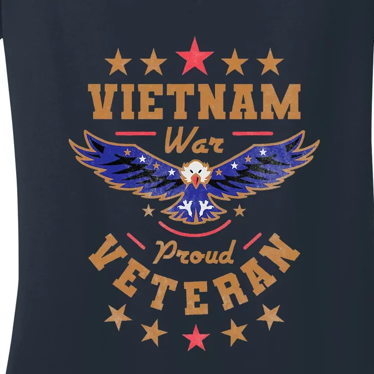 Vietnam War Proud Veteran Veteran's Day Women's V-Neck T-Shirt