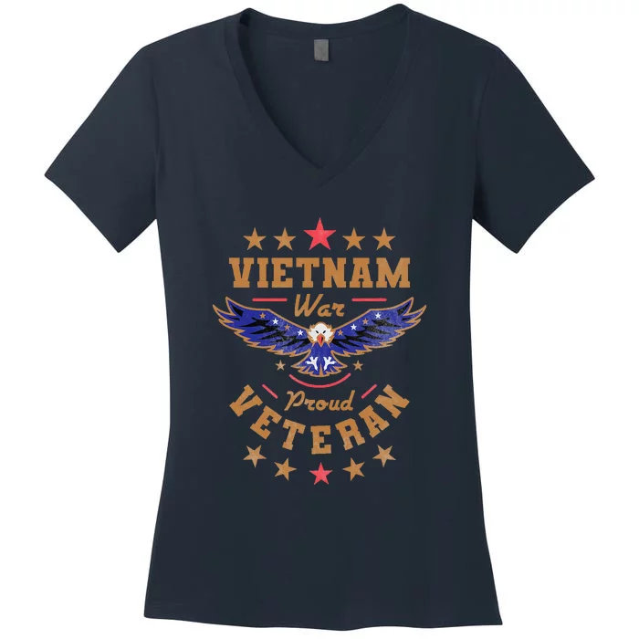 Vietnam War Proud Veteran Veteran's Day Women's V-Neck T-Shirt