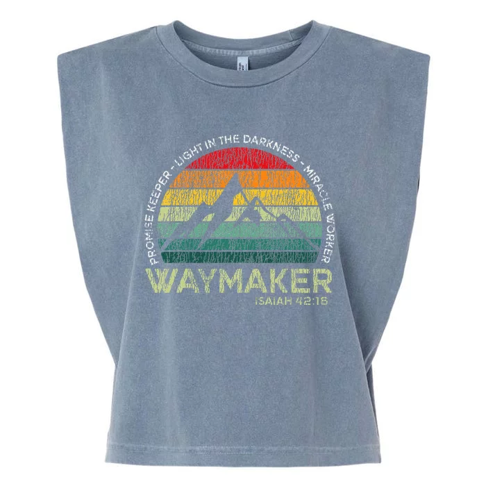 Vintage Waymaker Promise Keeper Miracle Worker Christian Garment-Dyed Women's Muscle Tee