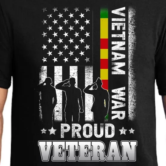 Vietnam War Proud Veteran For Military American Flag Patriotic Pajama Set