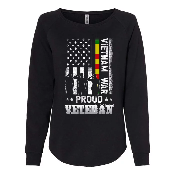 Vietnam War Proud Veteran For Military American Flag Patriotic Womens California Wash Sweatshirt